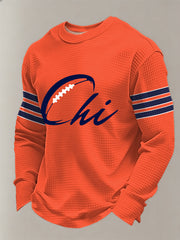 Men's Football Fans Gameday Casual Waffle Long Sleeve T-Shirt