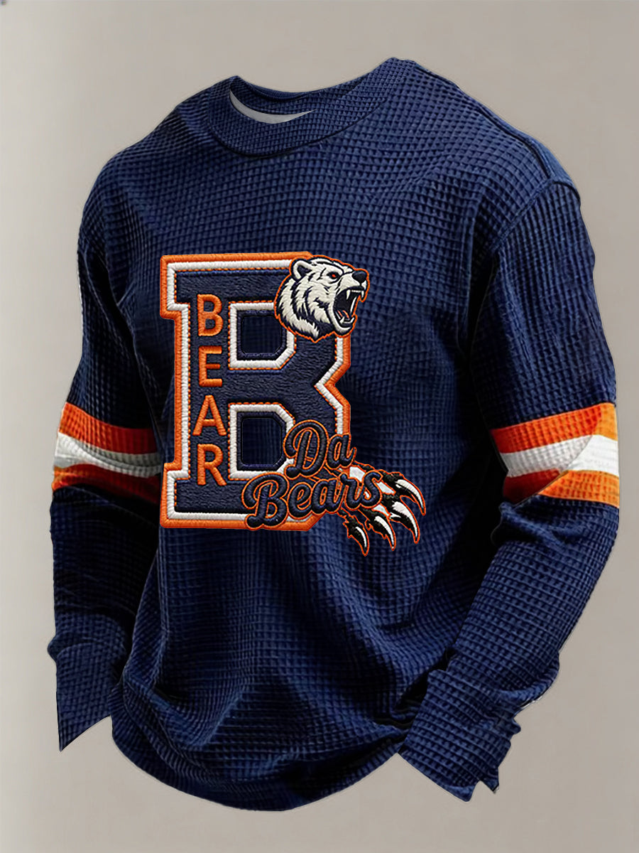 Men's Football Fans Gameday Casual Waffle Sweatshirt