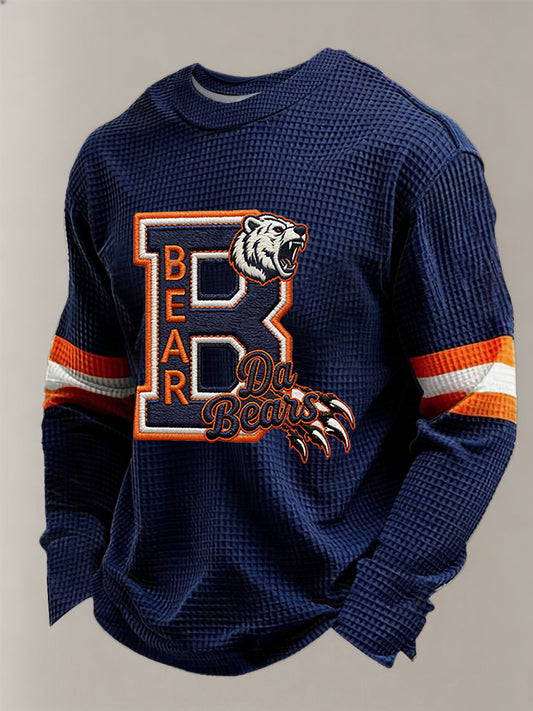 Men's Football Fans Gameday Casual Waffle Sweatshirt