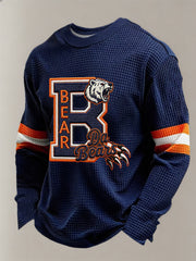 Men's Football Fans Gameday Casual Waffle Sweatshirt
