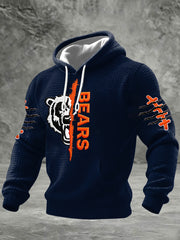 Men's Football Fans Gameday Casual Checkered Cotton Hoodie