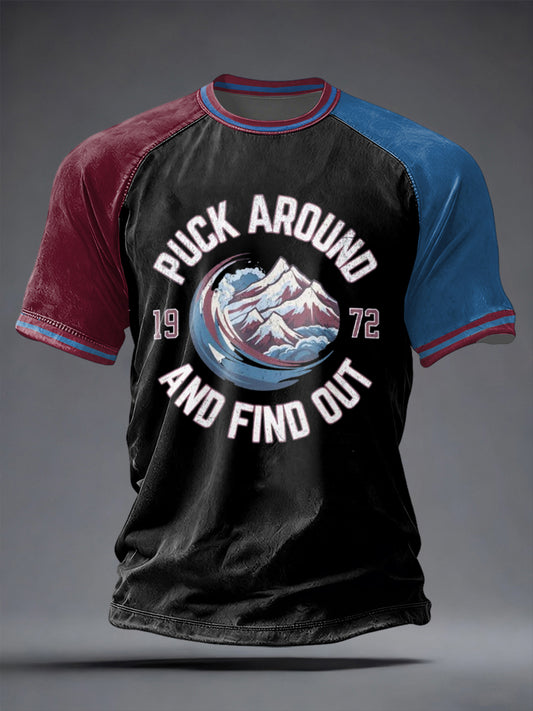 Men's Ice Hockey Print Casual T-shirt