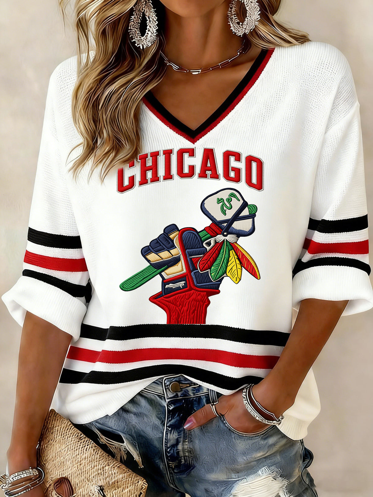 Women's Hockey Printed Waffle T-shirt