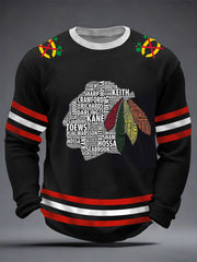 Men's Vintage Hockey Print Waffle Long Sleeve T-Shirt