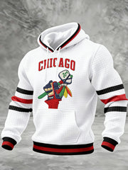 Men's Hockey Printed Checkered Cotton Hoodie