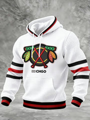 Men's Hockey Printed Checkered Cotton Hoodie