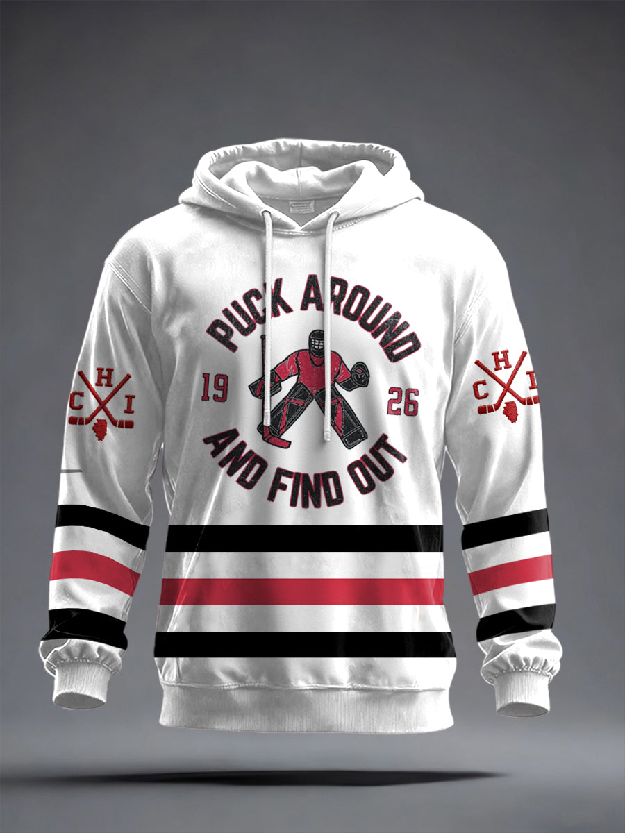 Men's Chicago Hockey 100th Anniversary Print Hoodie