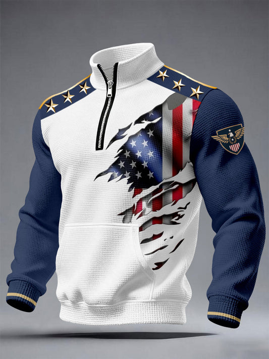 Men's USA Flag Waffle Sweatshirts
