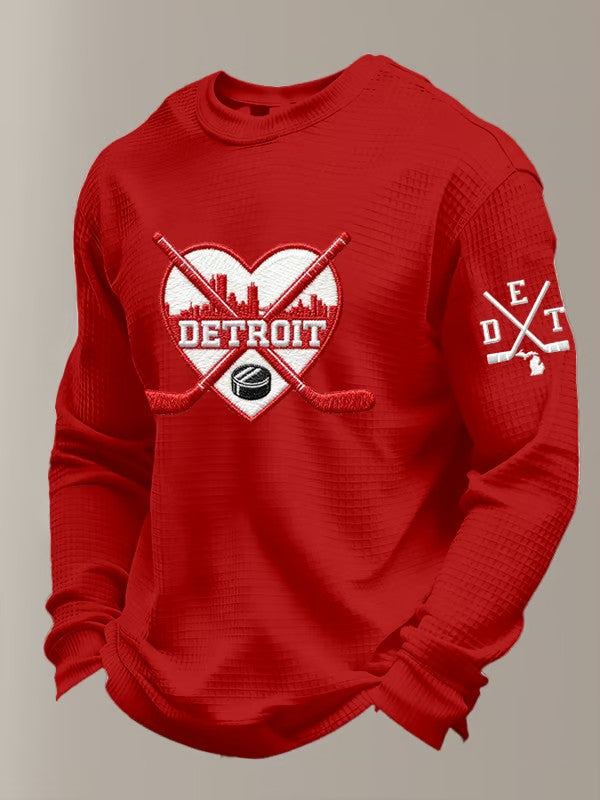 Men's Hockey Waffle Printed Sweatshirt