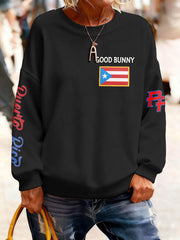 Women's Bunny Music Lover Printed Sweatshirt