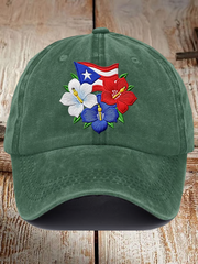 Unisex Retro Puerto Rico Print  Hat