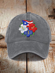 Unisex Retro Puerto Rico Print  Hat