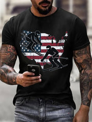 Men's Winter Sports 2026 Skating Printed T-shirt