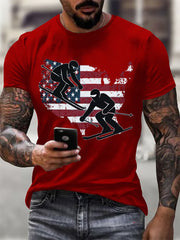 Men's Winter Sports 2026 Skating Printed T-shirt