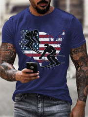 Men's Winter Sports 2026 Skating Printed T-shirt