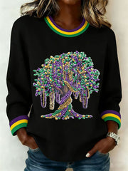 Women's Mardi Gras Print Casual Sweatshirt