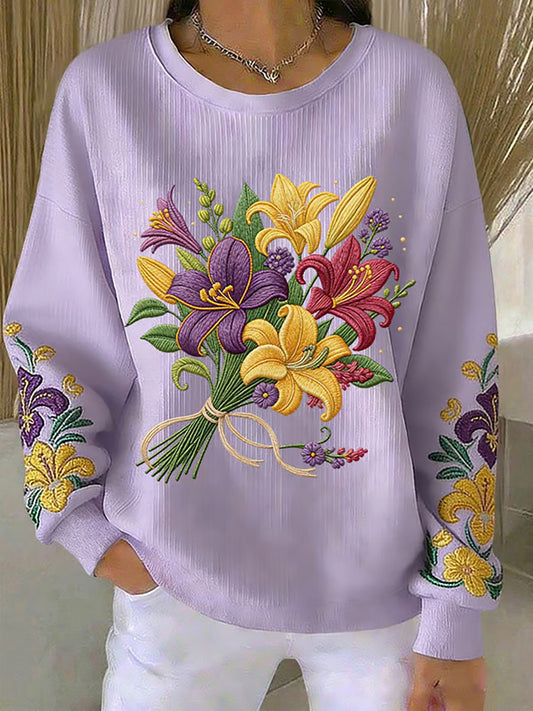Women's Mardi Gras Print Casual Sweatshirt