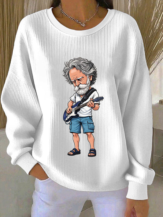 Women's RIP Bob Weir Ribbed Round-Neck Sweatshirt