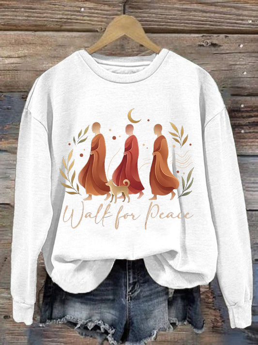Women's Walk For Peace Print Sweatshirt