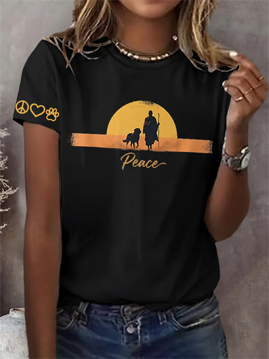 Women's Walk For Peace Printed T-shirt