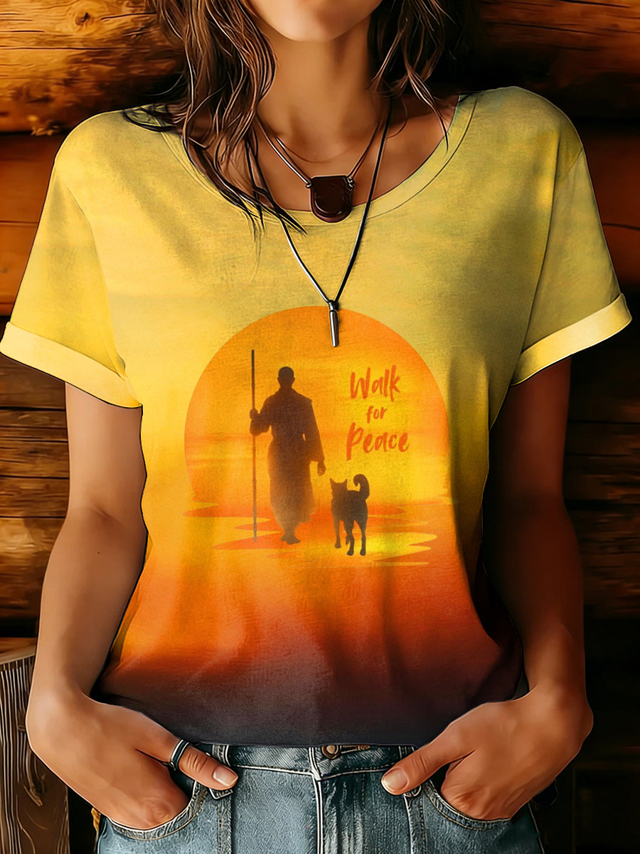 Women's Walk For Peace Print T-shirt