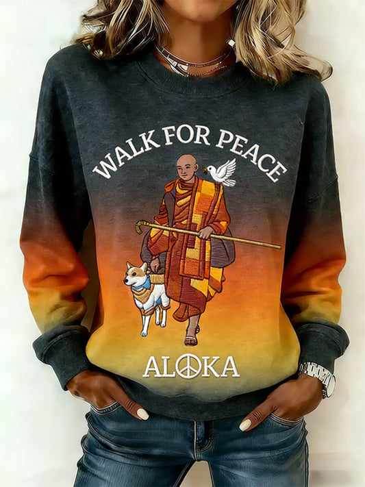 Women's Walk For Peace Print Sweatshirt