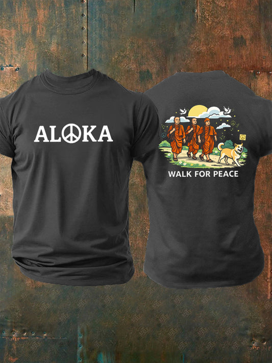 Men's Walk For Peace Aloka Printed T-shirt