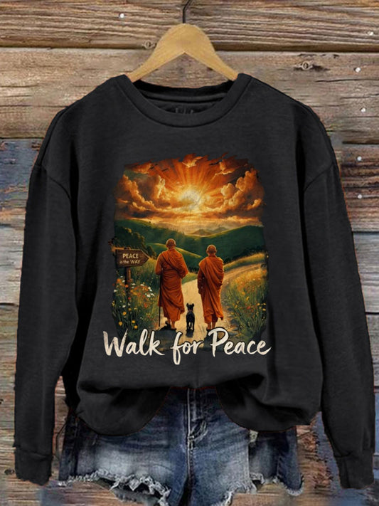 Women's Walk For Peace Print Sweatshirt