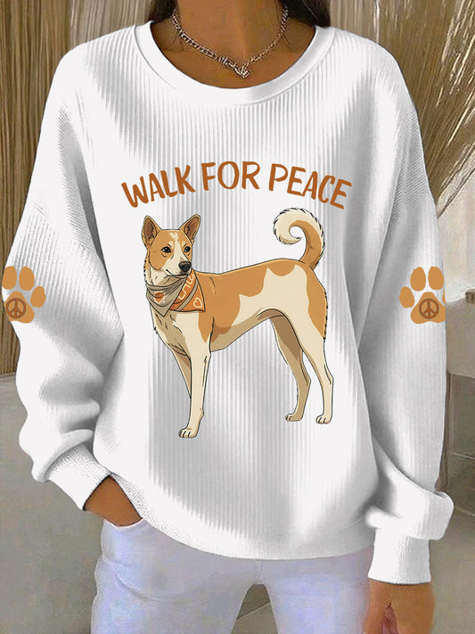 Women's Walk For Peace Print Casual Sweatshirt
