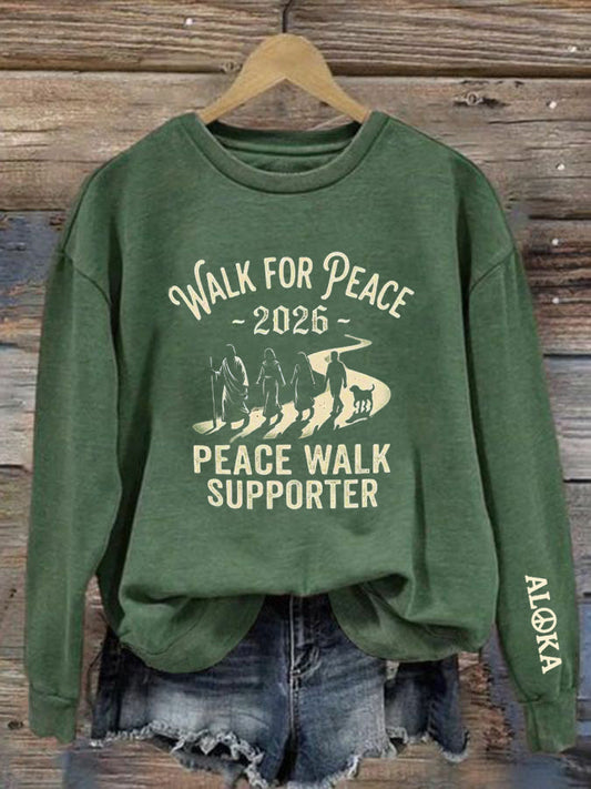 Women's Walk For Peace Peace Walk Supporter Printed Sweatshirt
