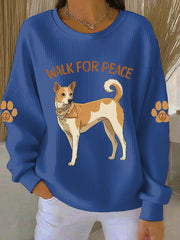 Women's Walk For Peace Print Casual Sweatshirt