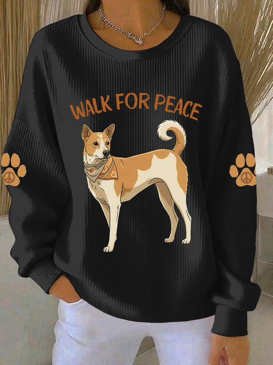 Women's Walk For Peace Print Casual Sweatshirt