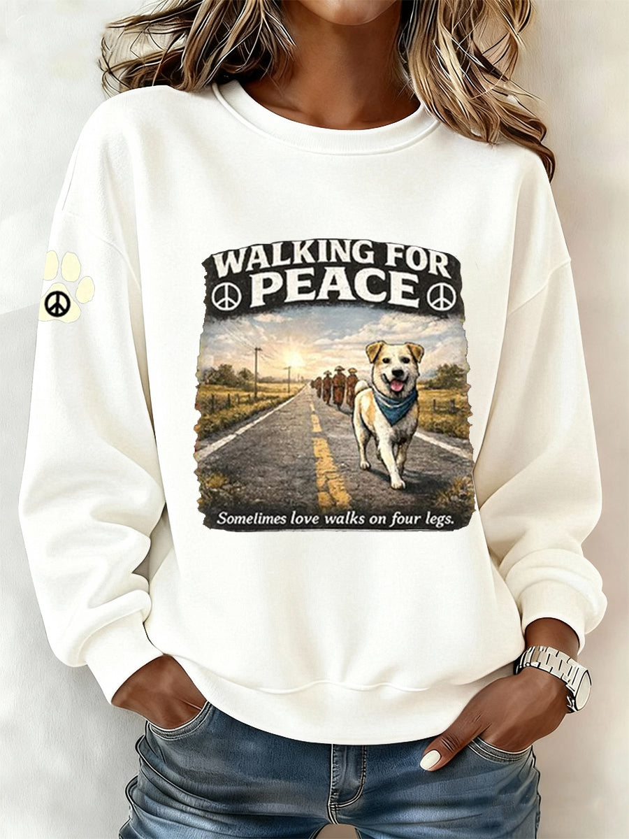 Women's Walk For Peace Print Sweatshirt