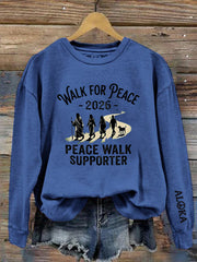 Women's Walk For Peace Peace Walk Supporter Printed Sweatshirt