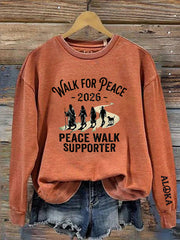 Women's Walk For Peace Peace Walk Supporter Printed Sweatshirt