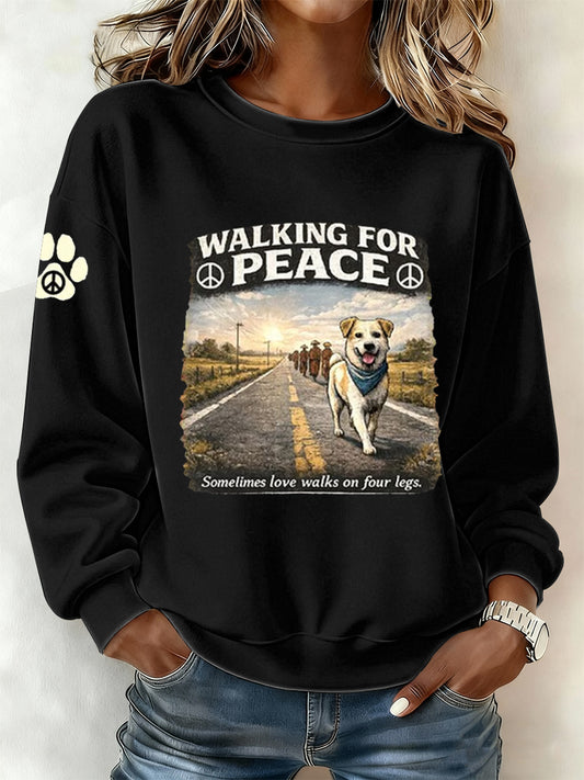 Women's Walk For Peace Print Sweatshirt