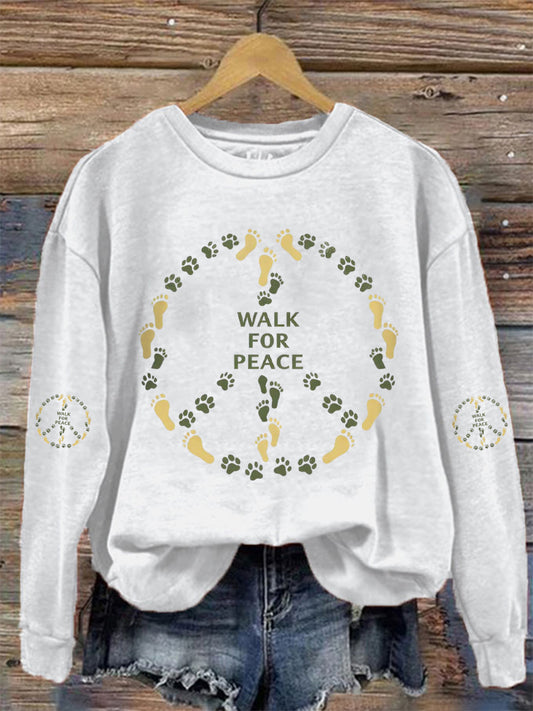 Women's Walk For Peace Print sweatshirt