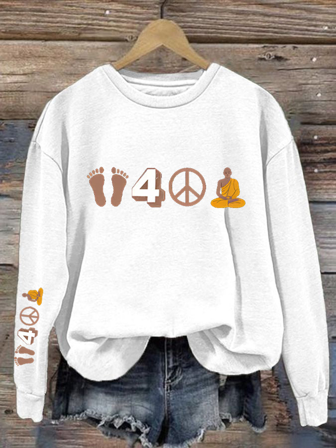 Women's Walk For Peace Print Sweatshirt