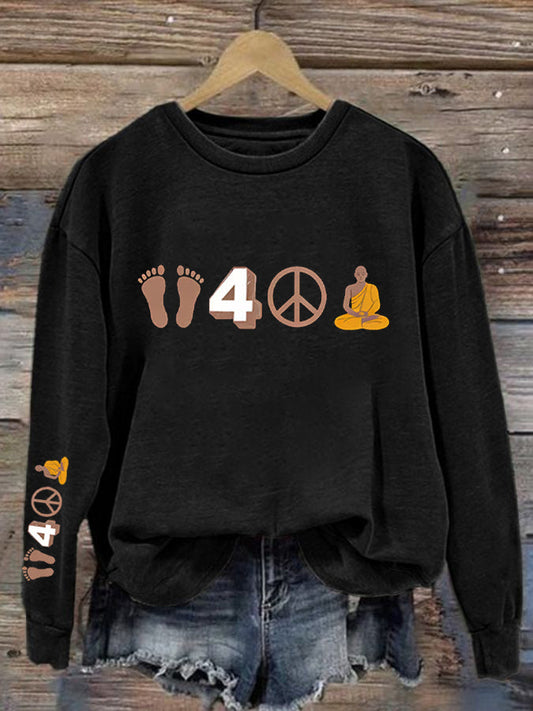 Women's Walk For Peace Print Sweatshirt