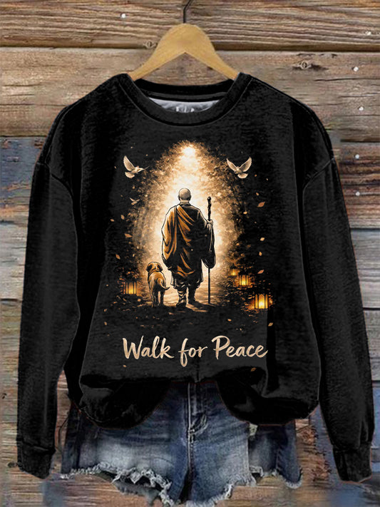 Women's Walk For Peace Print Sweatshirt