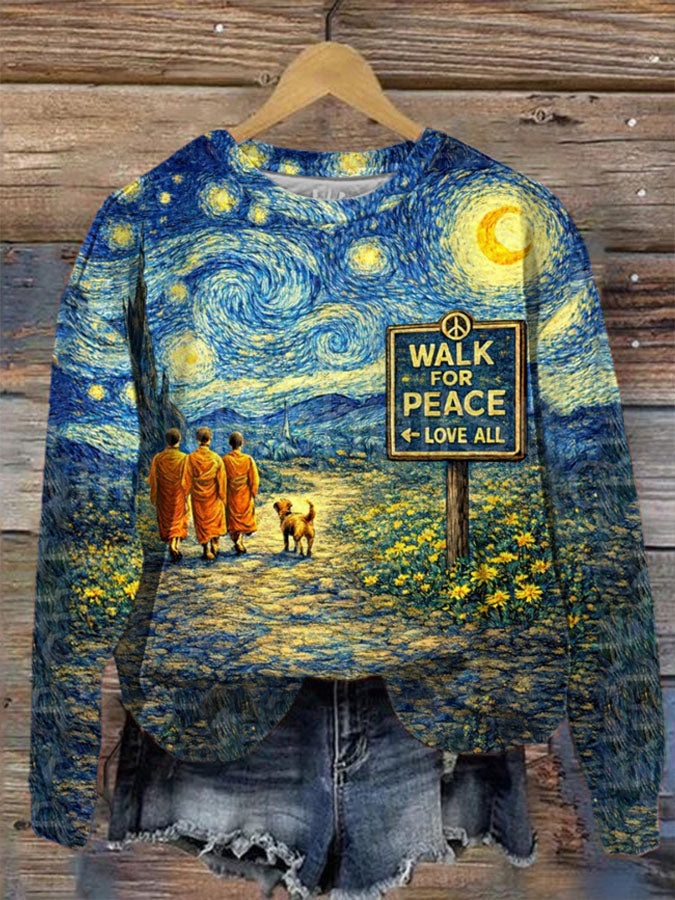 Women's Walk For Peace Print Sweatshirt
