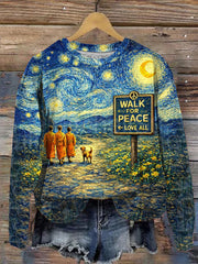 Women's Walk For Peace Print Sweatshirt