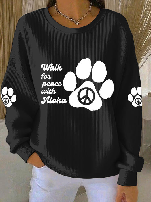 Women's Walk For Peace Print Casual Sweatshirt