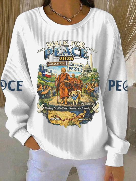 Women's Walk For Peace Print Casual Sweatshirt