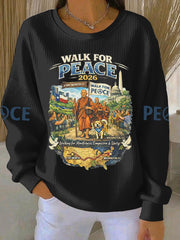 Women's Walk For Peace Print Casual Sweatshirt