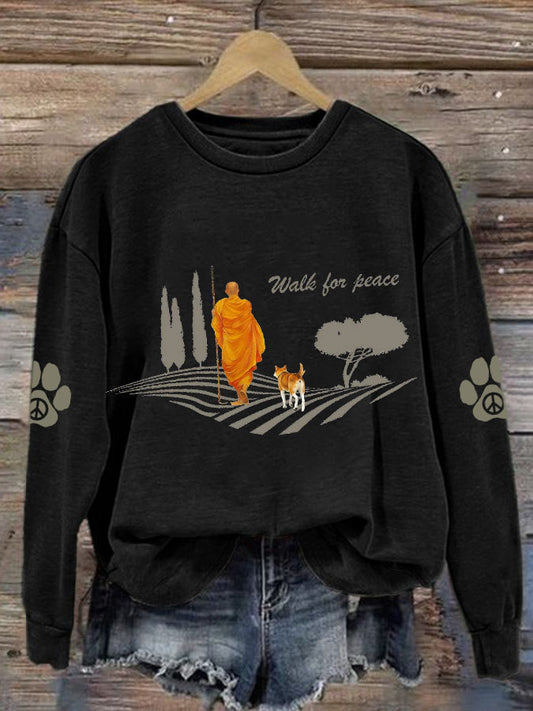 Women's Walk For Peace Print Sweatshirt