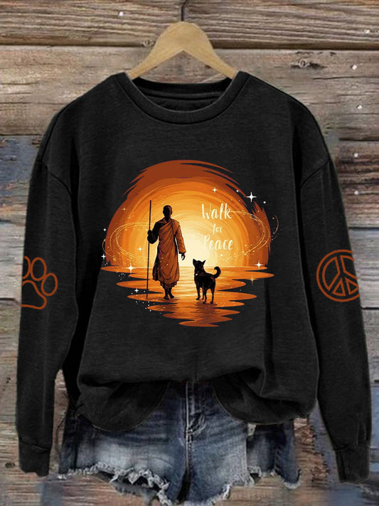 Women's Walk For Peace Print Sweatshirt