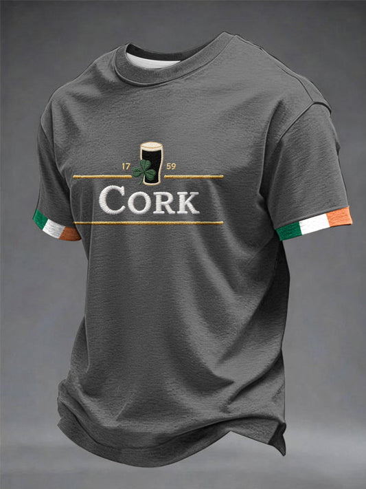 Men's St.Patrick's Day Cork print short sleeves t-shirt