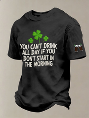 Men's Young Can't Drink All Day If You Don't Start In The Morning Waffle Short Sleeve