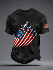 Men's USA Inspired Fighter Jets Print T-Shirt